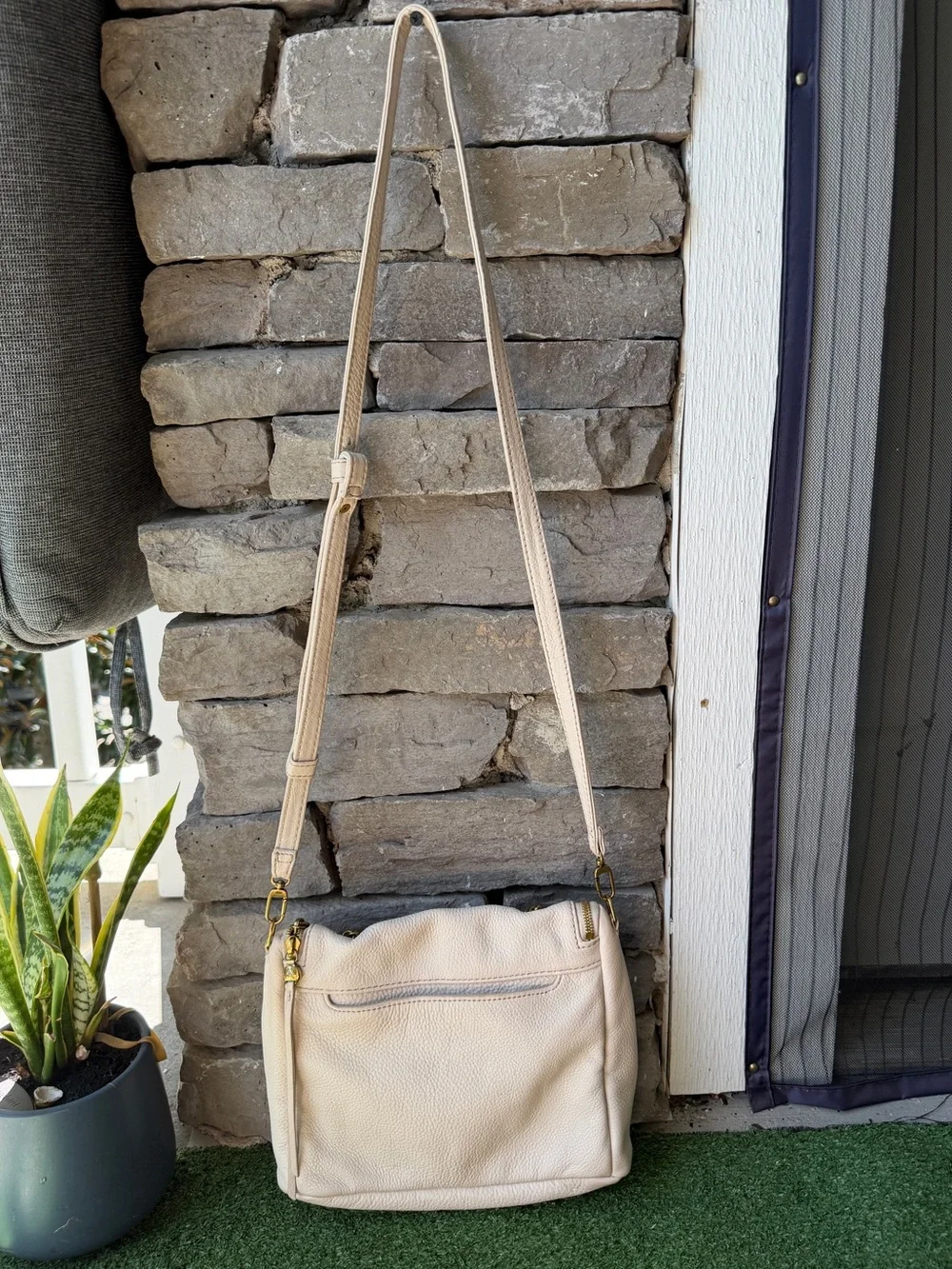 HOBO Fern Cream Pebbled Leather Women’s Crossbody Bag